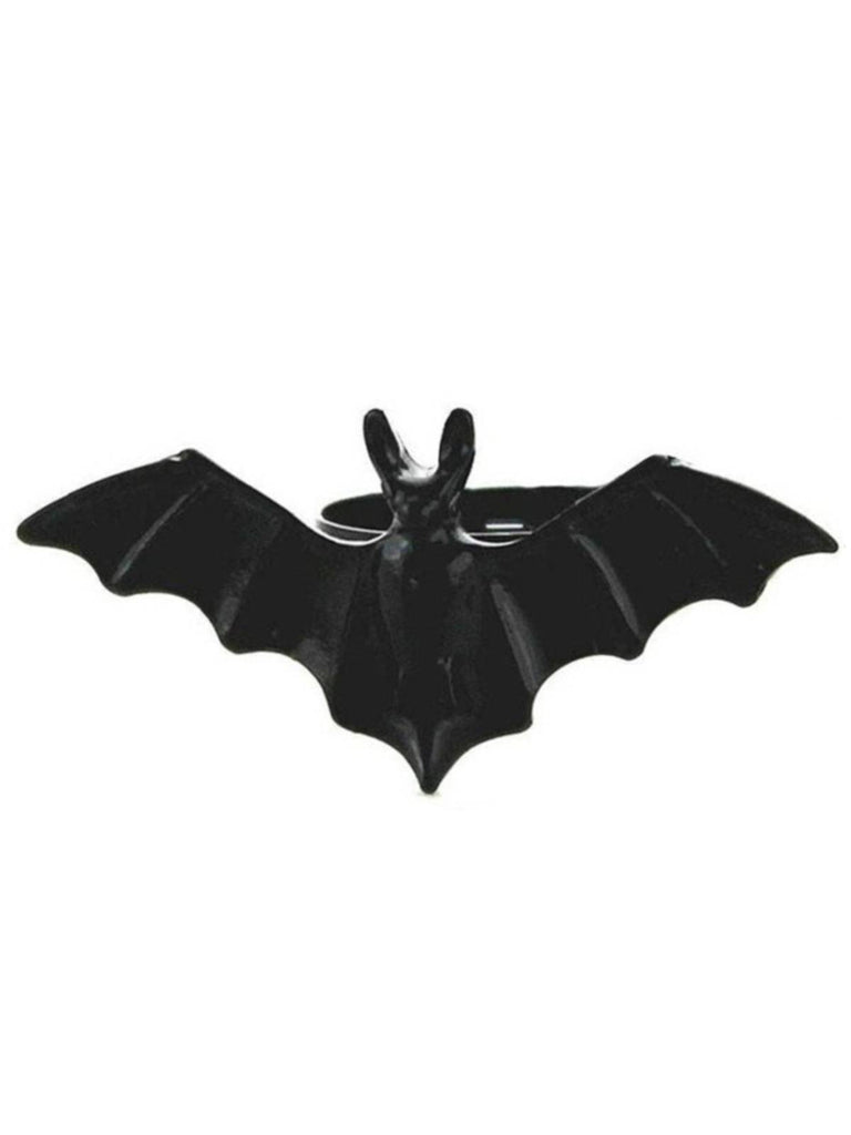 Anello in lega a forma di pipistrello retrò nero