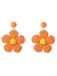 Orecchini pendenti con fiori e strass boho ruffia
