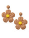 Orecchini pendenti con fiori e strass boho ruffia