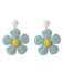 Orecchini pendenti con fiori e strass boho ruffia