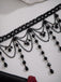 Collana gotico con nappe in cristallo artificiale nero