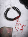 Collana gotico con ciondolo a goccia di sangue con perline