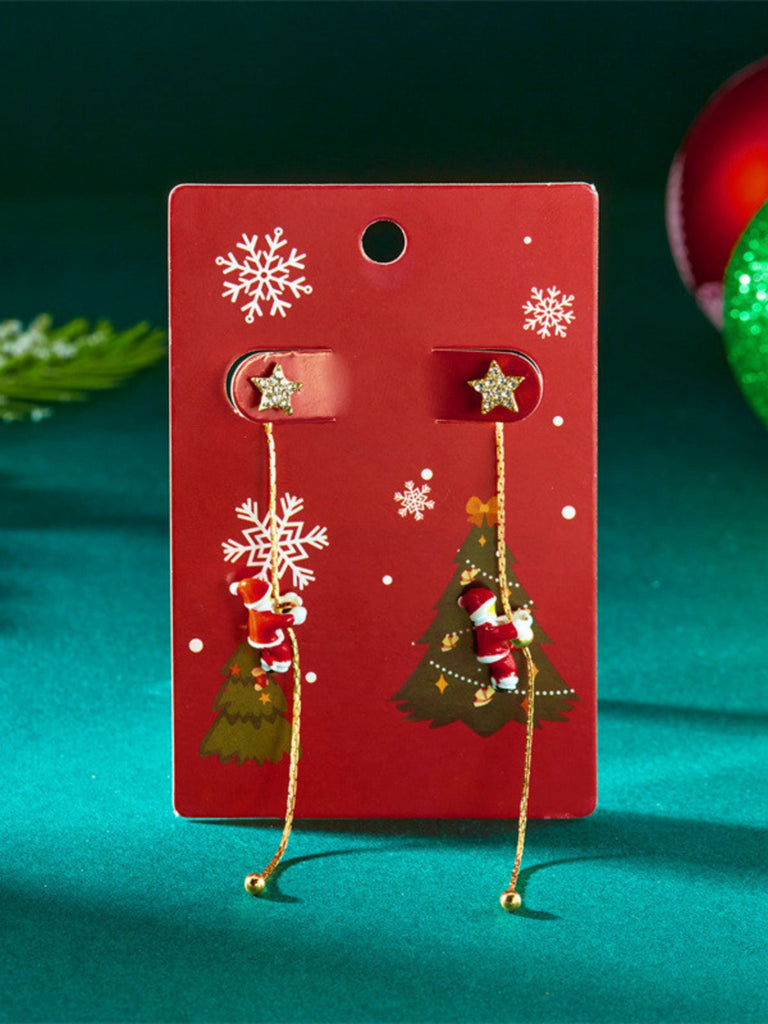 Orecchini pendenti lunghi a forma di Babbo Natale rosso