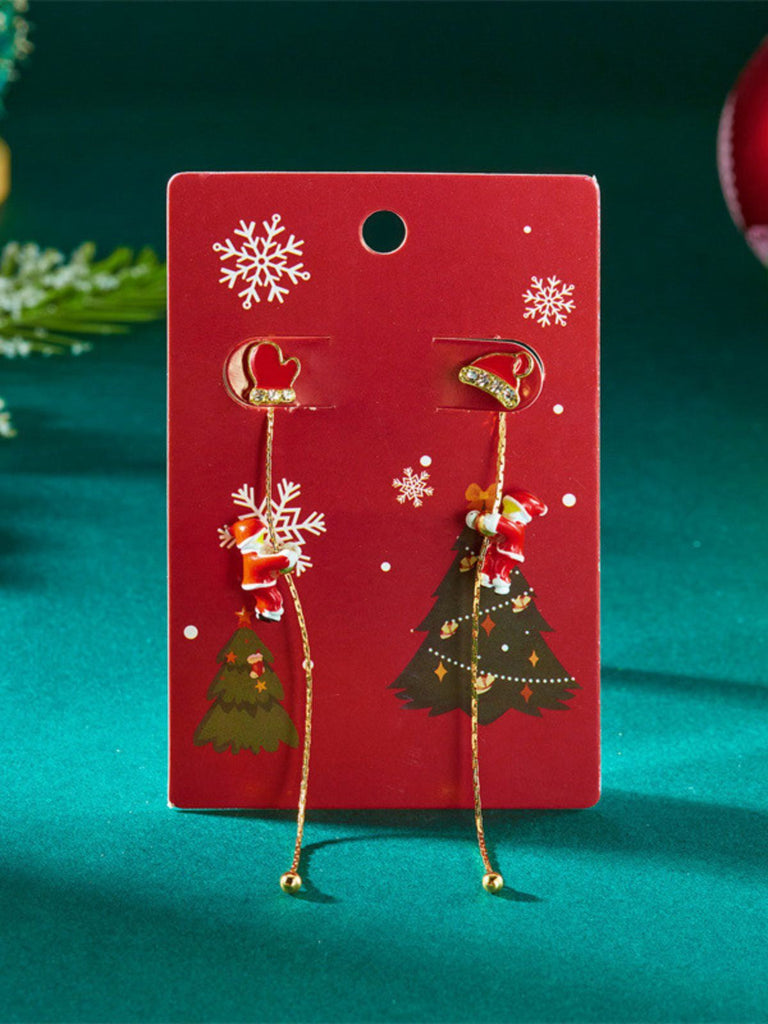 Orecchini pendenti lunghi a forma di Babbo Natale rosso