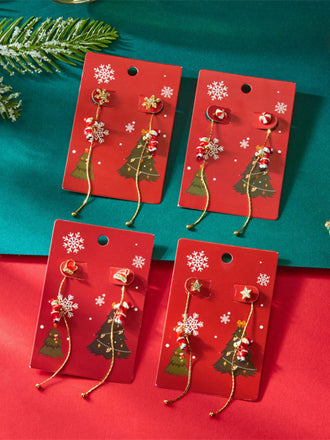 Orecchini pendenti lunghi a forma di Babbo Natale rosso