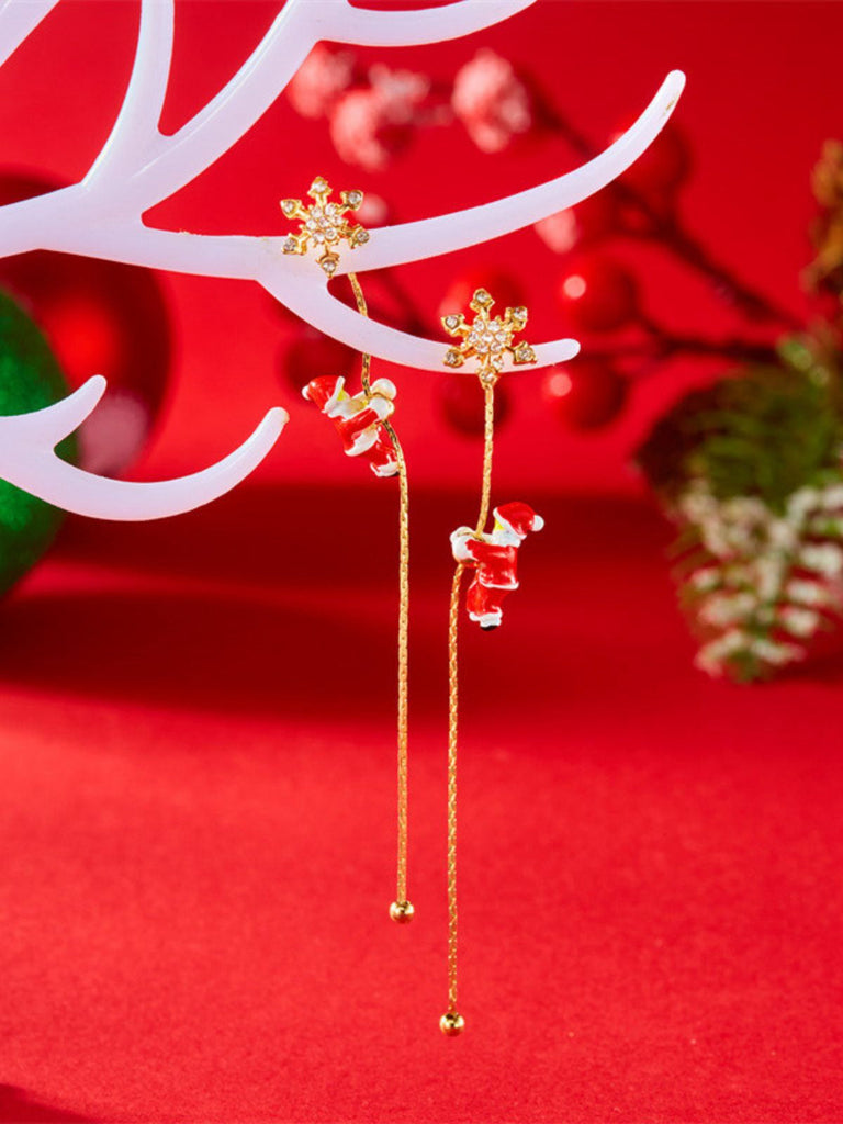 Orecchini pendenti lunghi a forma di Babbo Natale rosso