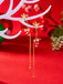 Orecchini pendenti lunghi a forma di Babbo Natale rosso