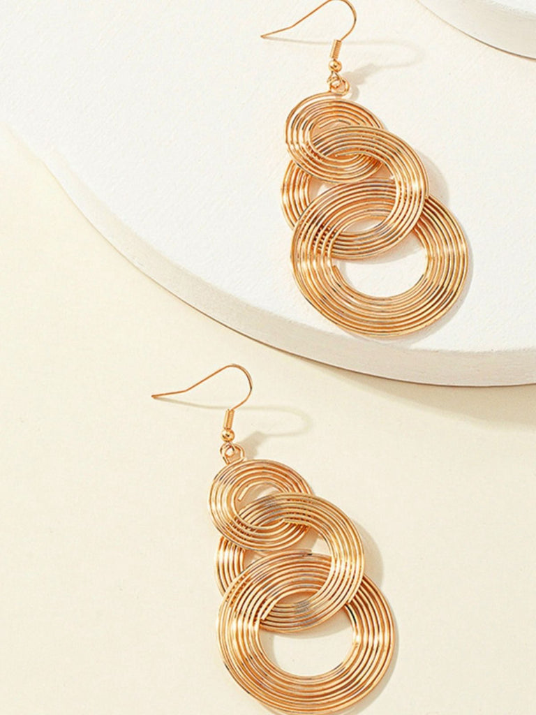 Orecchini vintage in lega a spirale esagerata in oro