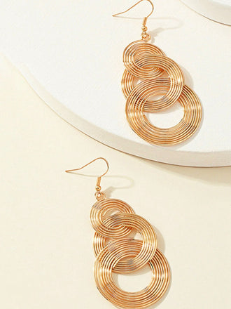 Orecchini vintage in lega a spirale esagerata in oro