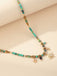 Collana Boho Turchese con Perline e Pendente Sole Luna Stella