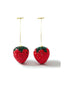 Orecchini Pendenti a Fragola con Strass Scintillanti Rossi