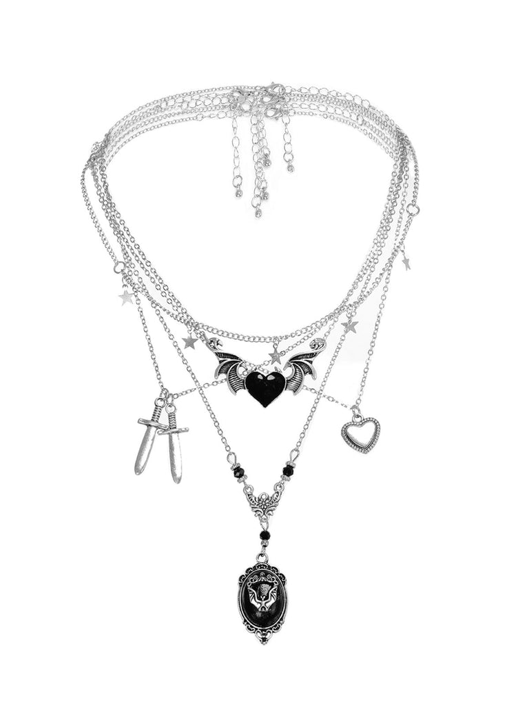 Collana di Halloween in stile gotico nero metallizzato