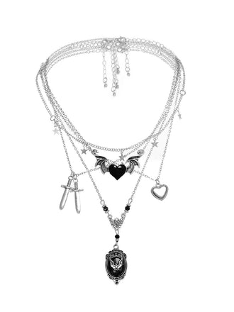 Collana di Halloween in stile gotico nero metallizzato