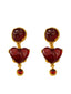Orecchini in resina a forma di cuore bordeaux