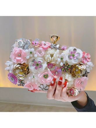 Borsa a tracolla con decorazioni floreale vintage