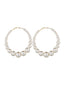 Orecchini vintage a cerchio grande con perle