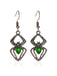 3PCS Set di collana e orecchini e anello ragno verde