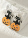 Orecchini con gatto e zucca spaventosi Halloween