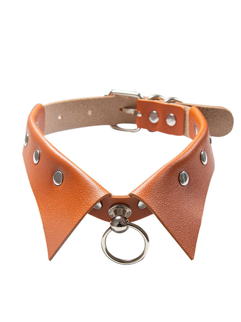 Collana girocollo in similpelle gotica per Halloween