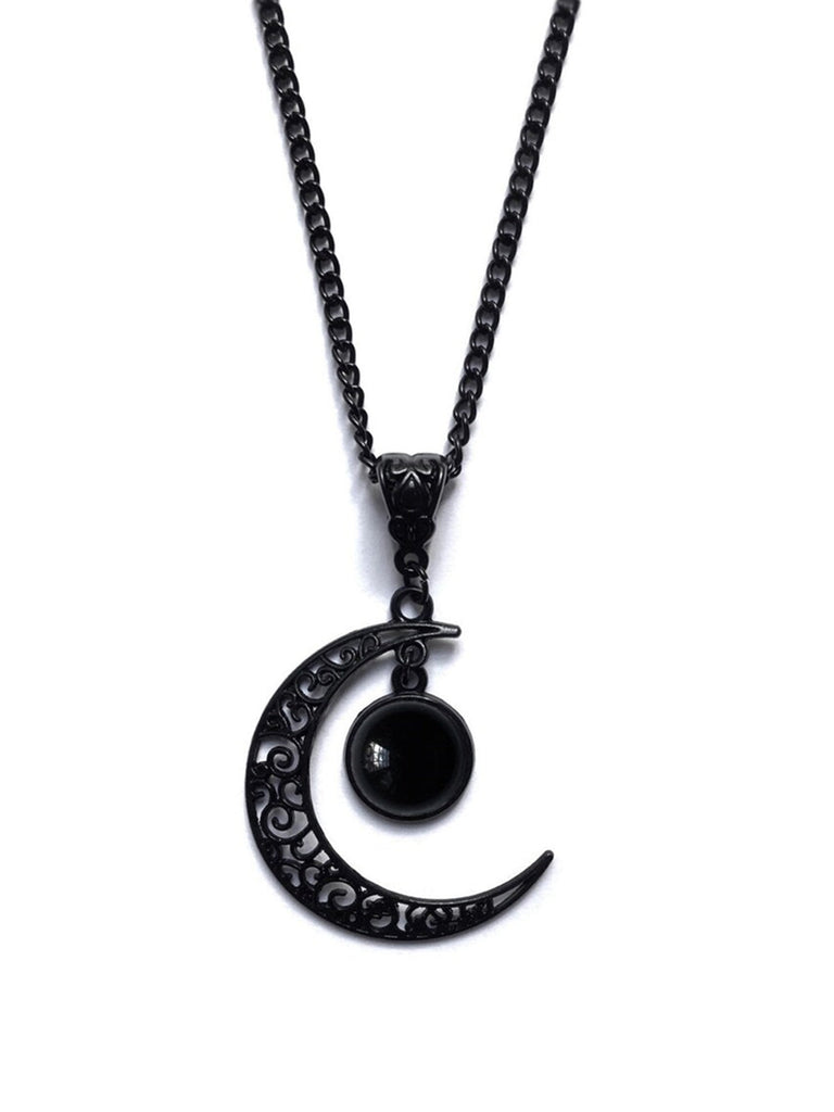 Collana con mezzaluna cava nero di Halloween