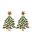 Orecchini con strass a forma di albero di Natale verde