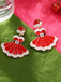 Orecchini con abito natalizio e cappello da Babbo Natale