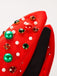 Cerchietto con perline colorate e strass natalizi rosso