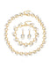 Set di collana e bracciale e orecchini a forma di vite con perle