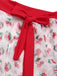 2PCS Bikini e copricostume cintura in vita rosso ciliegia anni '50