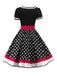 Abito a pois patchwork e set di accessori anni '50