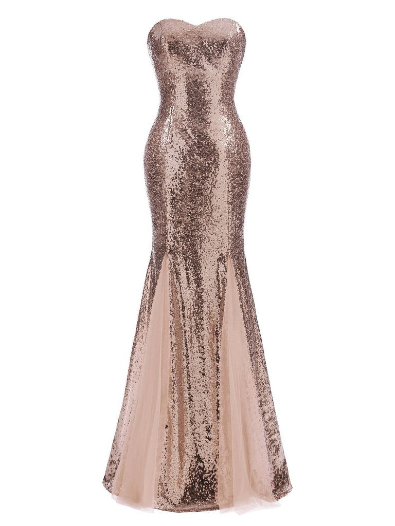 Abito con paillettes senza spalline vintage anni '30