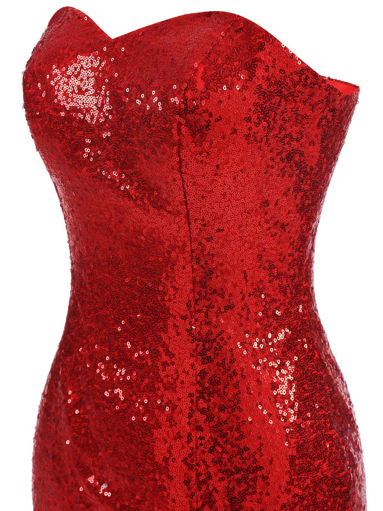 Abito con paillettes senza spalline vintage anni '30