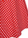Abito a ruota a pois con scollo all'americana rosso anni '50