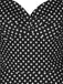 Abito a ruota a pois con scollo all'americana rosso anni '50
