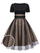 Abito a pois con set di accessori nero anni '50