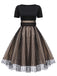 Abito a pois con set di accessori nero anni '50
