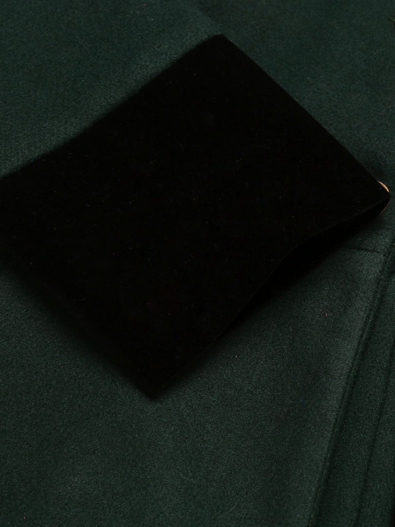 Cappotto con bottoni tinta unita verde scuro anni '50