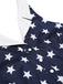 Tuta corta a stelle con risvolto blu navy anni '50
