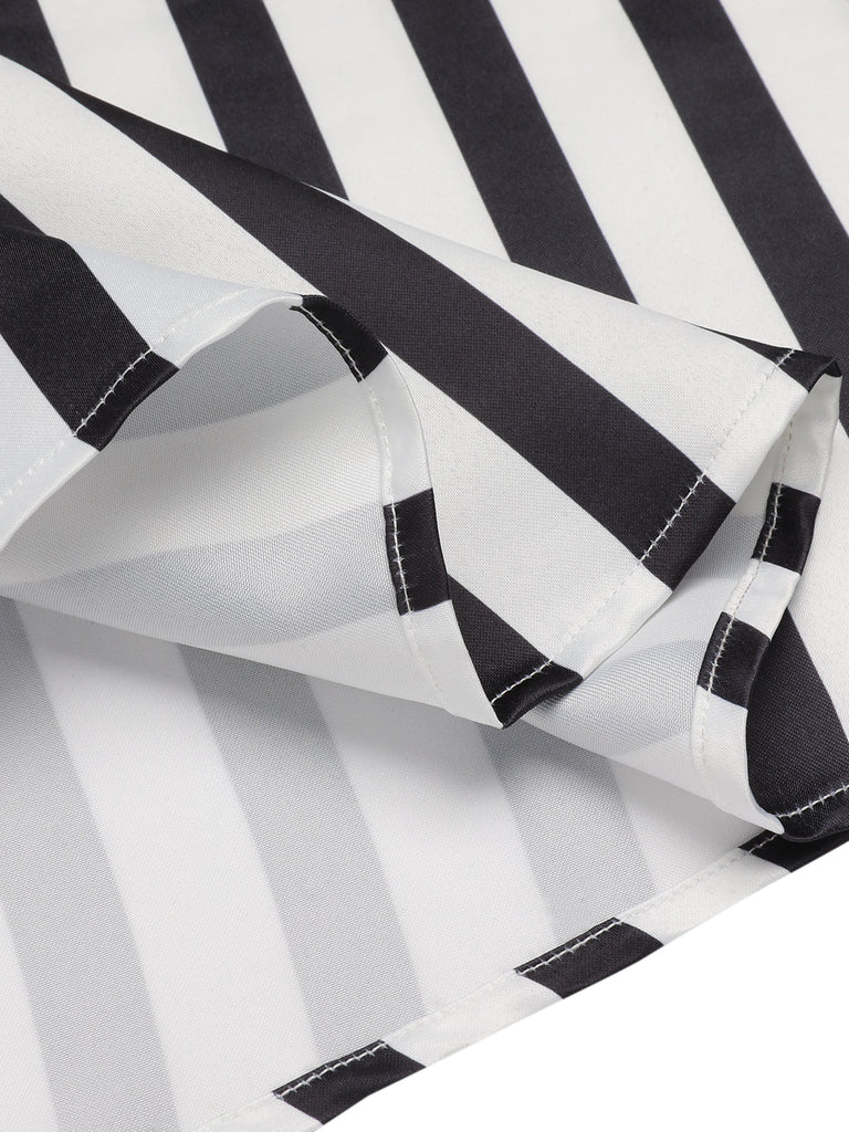 Gonna con bretelle a righe bianco e nero anni '50