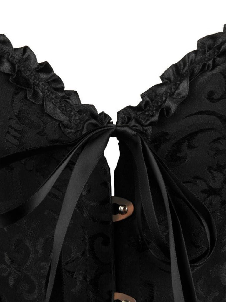 Corsetto overbust in pizzo gotico nero steampunk