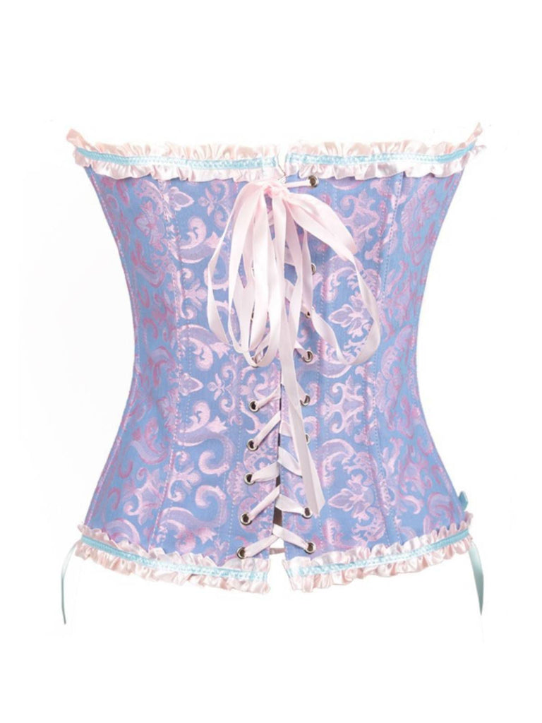Corsetto overbust in pizzo gotico nero steampunk