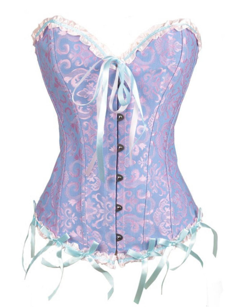 Corsetto overbust in pizzo gotico nero steampunk