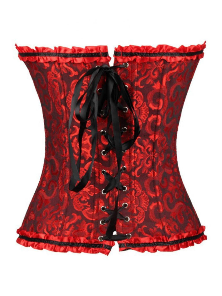 Corsetto overbust in pizzo gotico nero steampunk