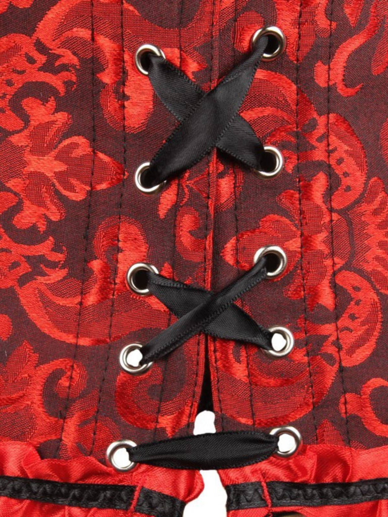 Corsetto overbust in pizzo gotico nero steampunk