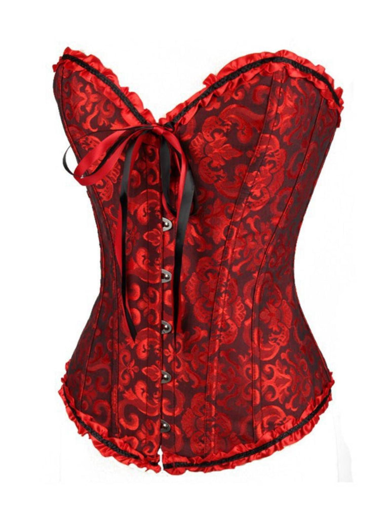 Corsetto overbust in pizzo gotico nero steampunk