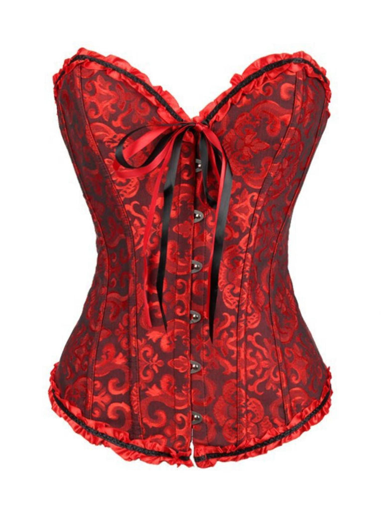 Corsetto overbust in pizzo gotico nero steampunk