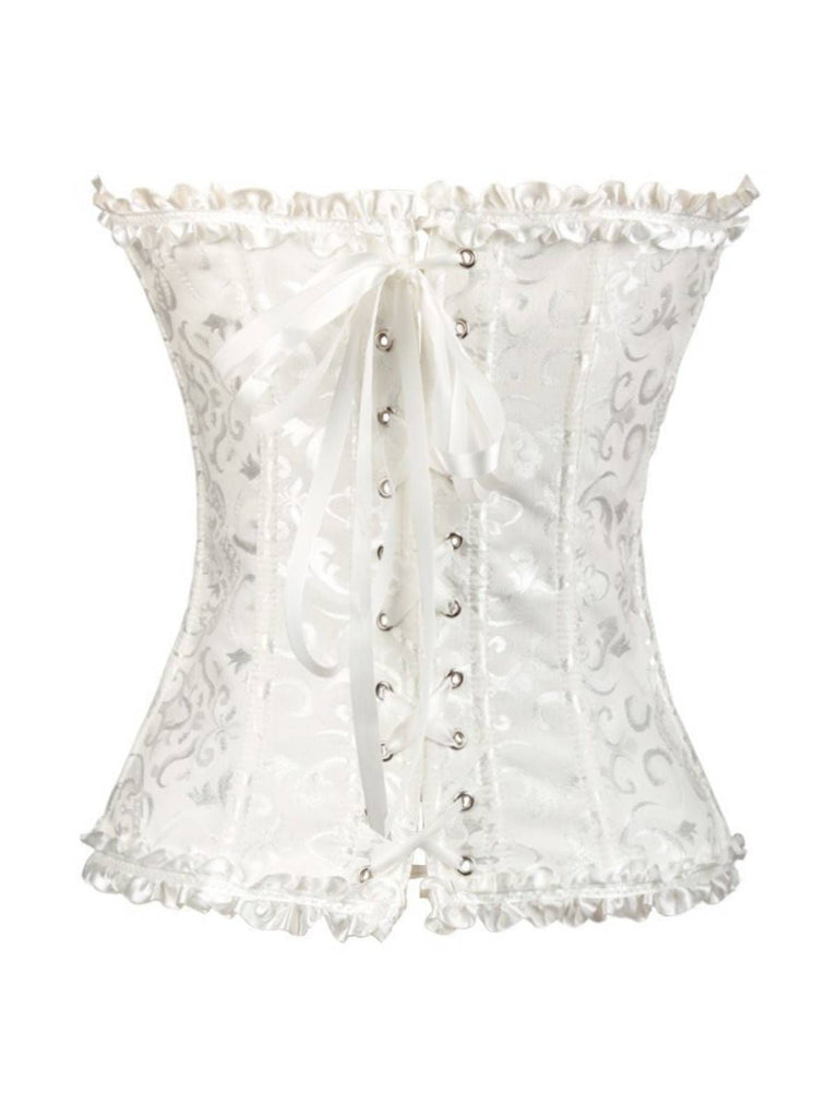 Corsetto overbust in pizzo gotico nero steampunk