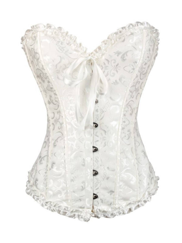 Corsetto overbust in pizzo gotico nero steampunk