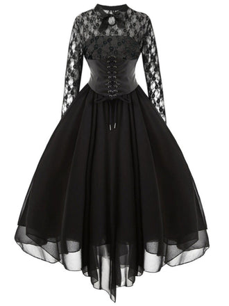 Abito a ruota in pizzo steampunk Halloween anni '50