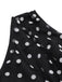 Tuta lunga monospalla patchwork a pois nero anni '30